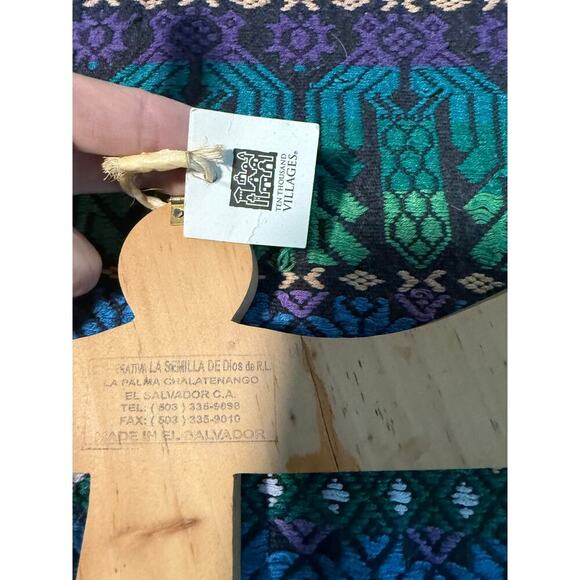 Saint Francis Folk Painted Wooden Cross- From El Salvador - Picture 4 of 6